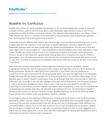 Buddha Vs. Confucius