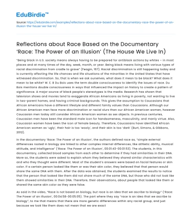 Race Reflections: ‘Race: The Power of an Illusion’