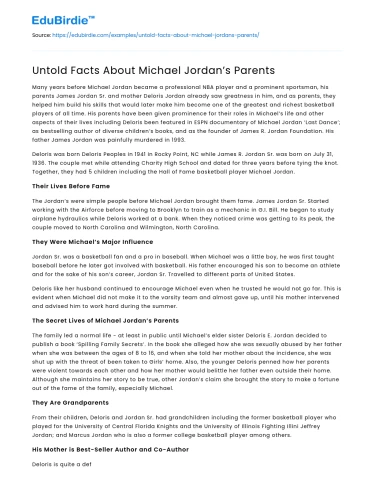 Untold Facts About Michael Jordan’s Parents
