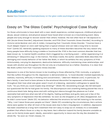 Essay on ‘The Glass Castle’: Psychological Case Study