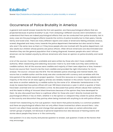 Analyzing Police Violence in the United States