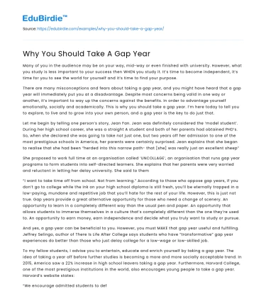 Why You Should Take A Gap Year