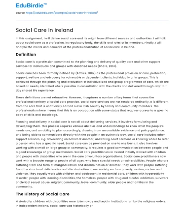 Social Care in Ireland