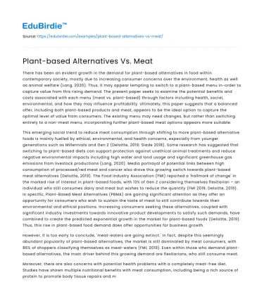 Plant-based Alternatives Vs. Meat