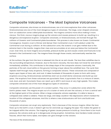 Composite Volcanoes – The Most Explosive Volcanoes