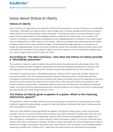 Essay about Statue of Liberty