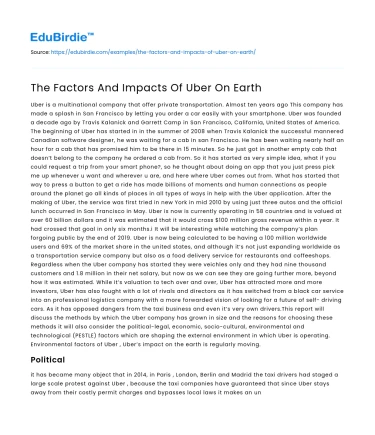 Uber’s Influence on Global Sustainability