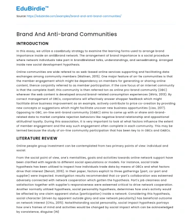 Brand And Anti-brand Communities