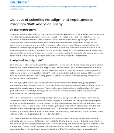 Scientific Paradigm & Importance of Paradigm Shift