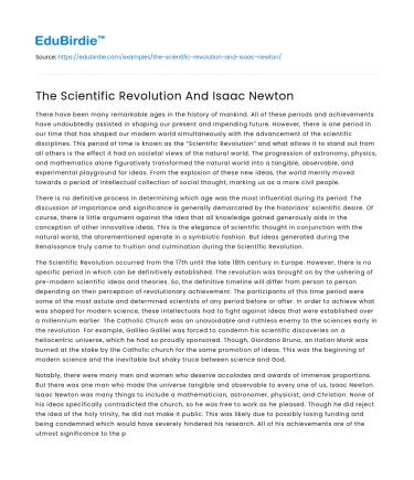 The Scientific Revolution And Isaac Newton