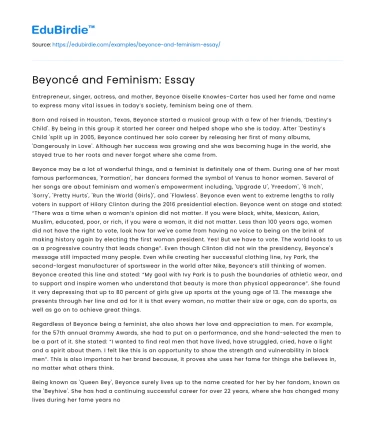 Beyoncé and Feminism: Essay