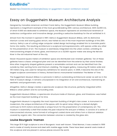 Essay on Guggenheim Museum Architecture Analysis