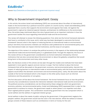 The Vital Role of Government in Society