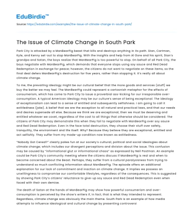 The Issue of Climate Change in South Park