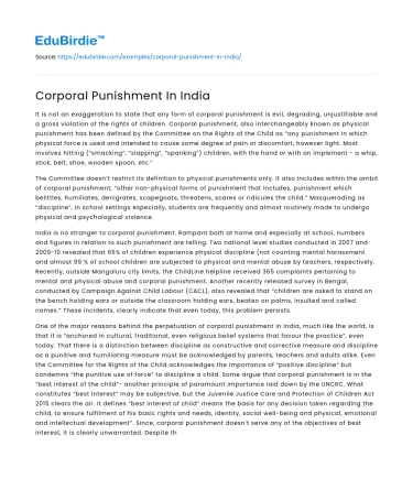Corporal Punishment In India