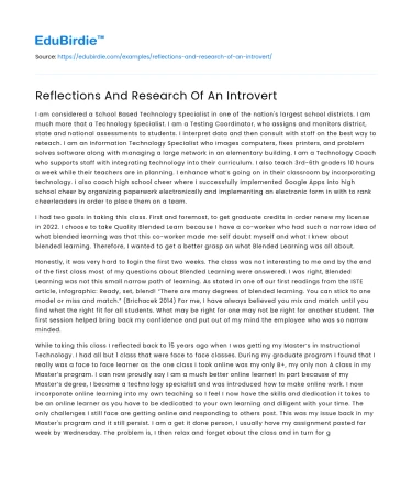 Introversion: A Personal and Scientific Exploration