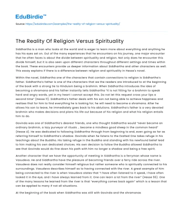 The Reality Of Religion Versus Spirituality