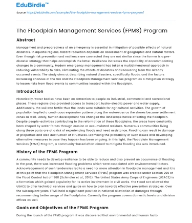 The Floodplain Management Services (FPMS) Program