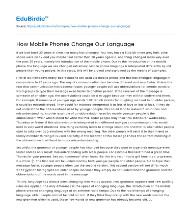 How Mobile Phones Change Our Language