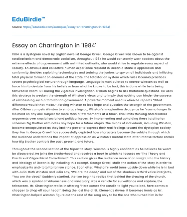 Essay on Charrington in ‘1984’
