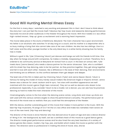 Good Will Hunting Mental Illness Essay