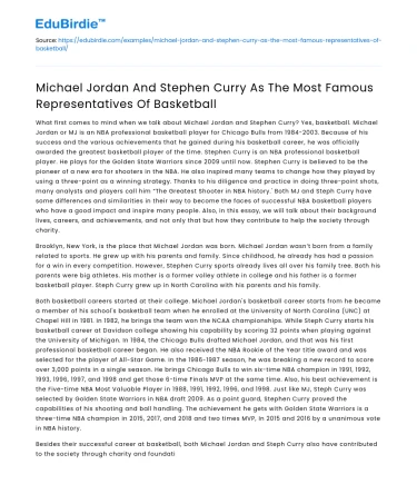 Michael Jordan & Stephen Curry: Basketball Icons