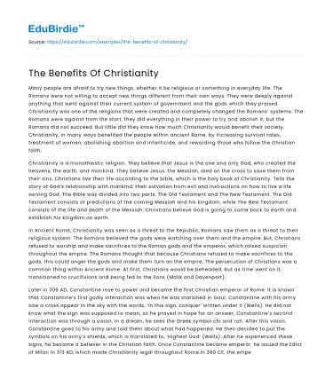 The Benefits Of Christianity