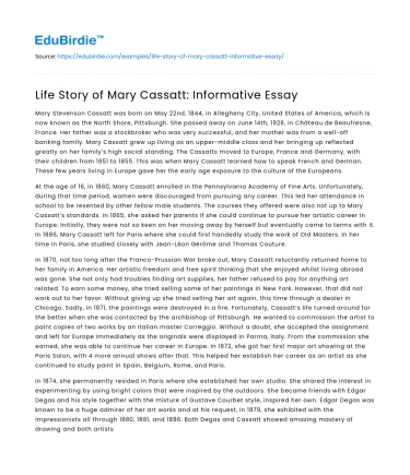 Life Story of Mary Cassatt: Informative Essay