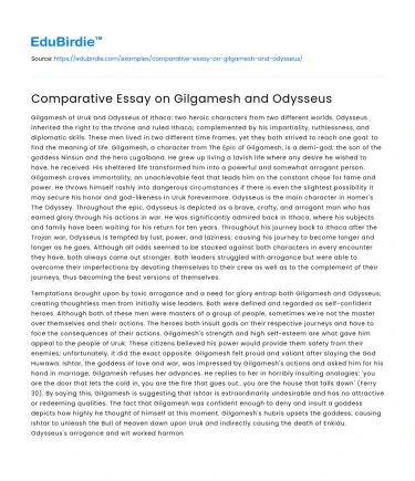 Comparative Essay on Gilgamesh and Odysseus