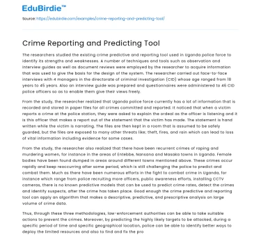 Crime Reporting and Predicting Tool