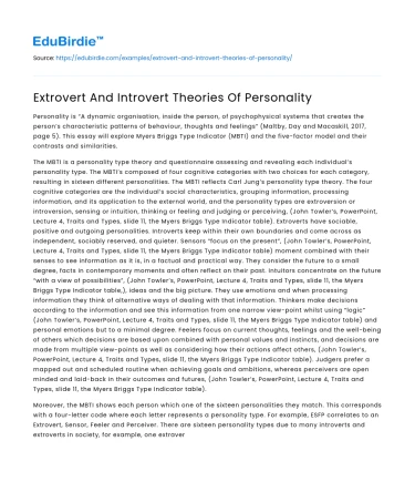Extrovert And Introvert Theories Of Personality