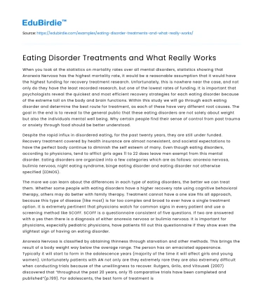 Eating Disorder Treatments and What Really Works