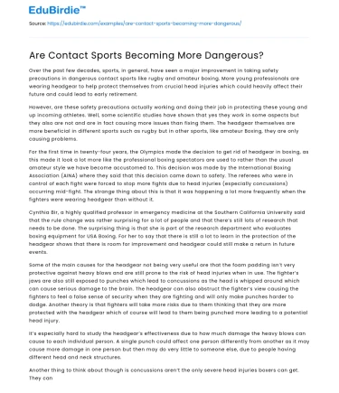 Are Contact Sports Becoming More Dangerous?