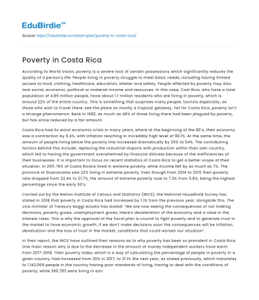 Poverty in Costa Rica