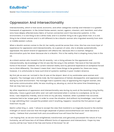 Oppression And Intersectionality