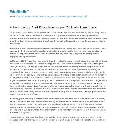 The Dual Nature of Body Language