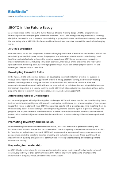 JROTC in the Future Essay