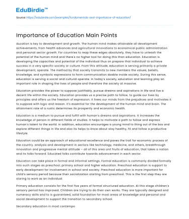 Educational Significance in Societal Progress