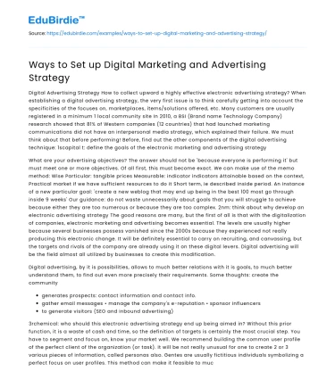 Ways to Set up Digital Marketing and Advertising Strategy