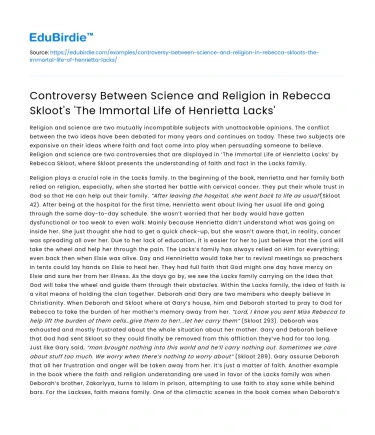 Science vs Religion in ‘The Immortal Life of Henrietta Lacks’