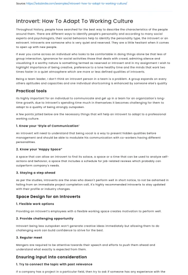 Adapting Introverts to Professional Environments