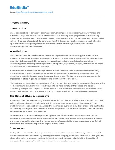 Ethos Essay