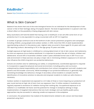 What Is Skin Cancer?