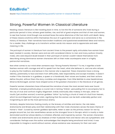 Strong, Powerful Women In Classical Literature