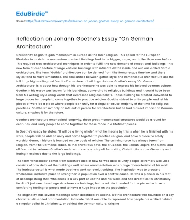 Goethe’s Vision: A Reflection on German Architectural Identity