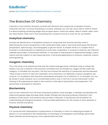 Diverse Realms of Chemical Science