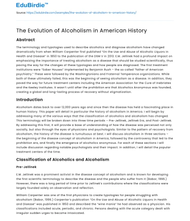 The Evolution of Alcoholism in American History