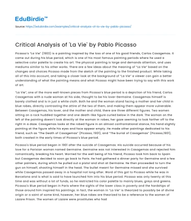 Critical Analysis of ‘La Vie’ by Pablo Picasso