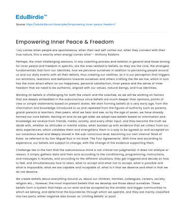Empowering Inner Peace & Freedom