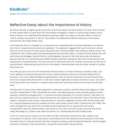Reflective Essay about the Importance of History